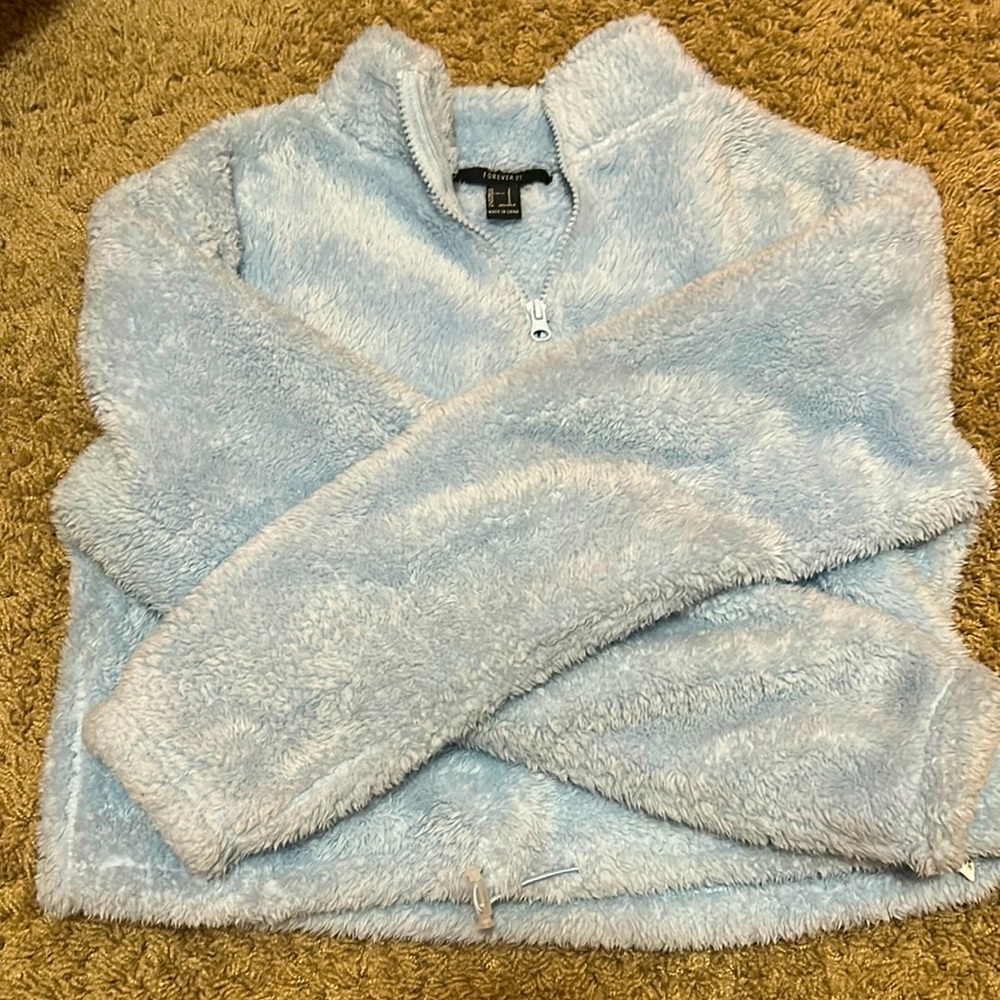 forever 21 fuzzy cropped sweater